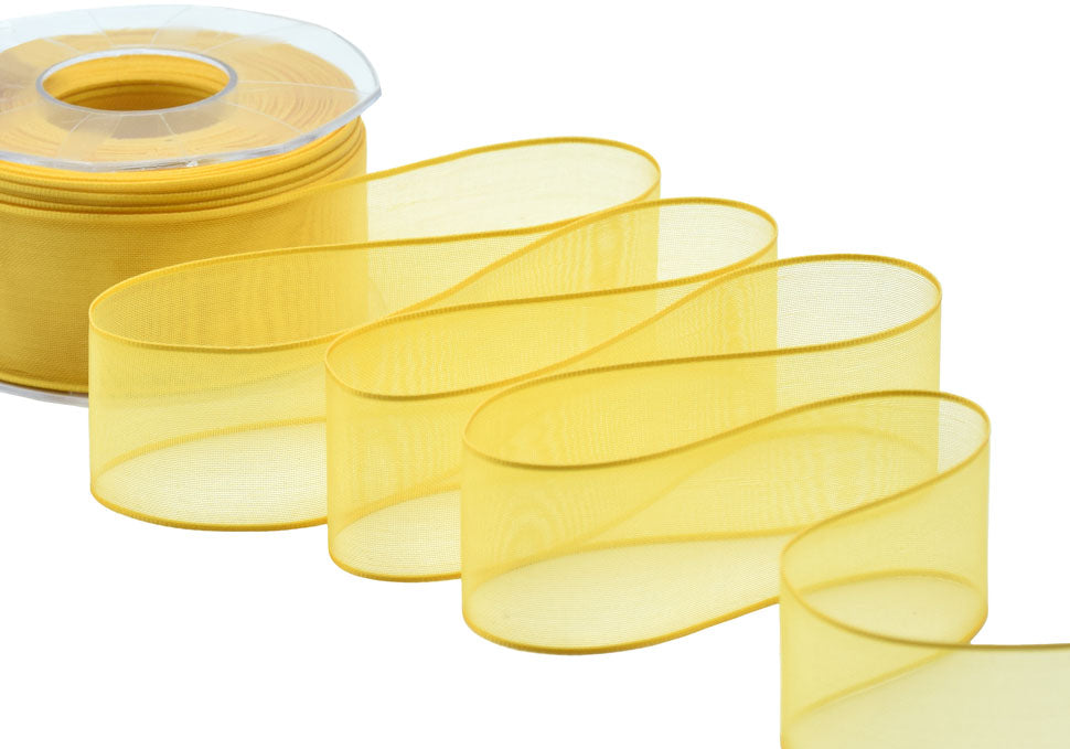 velo bordi raso 40 mm giallo sole