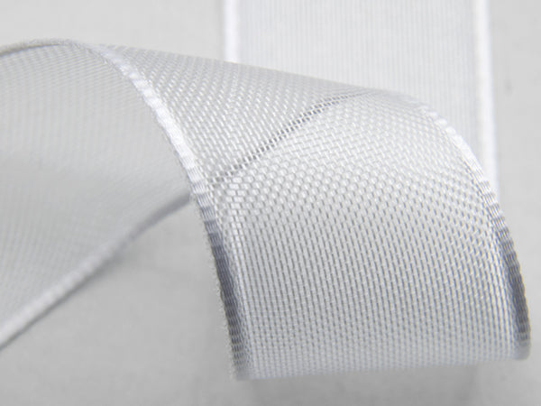 40 mm de satin de satin optique blanc voile