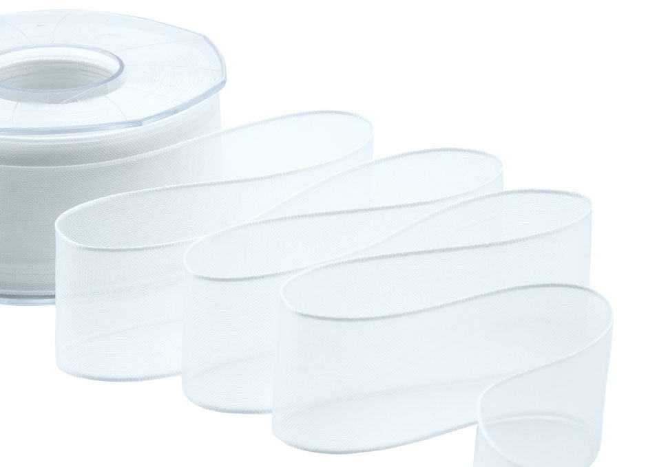 velo bordi raso 40 mm bianco naturale