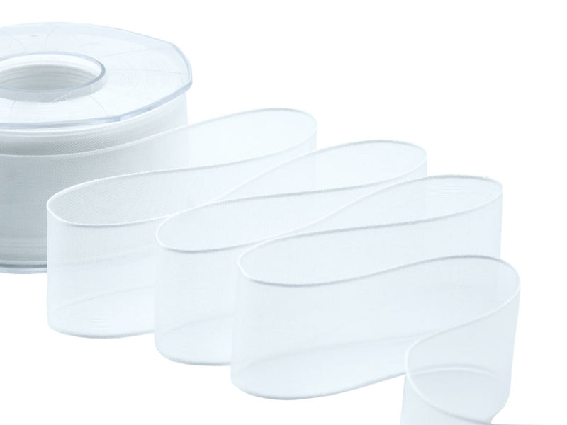 velo bordi raso 40 mm bianco naturale