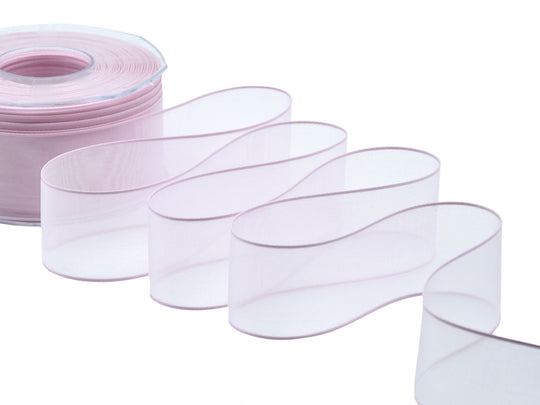 velo bordi raso 40 mm rosa baby