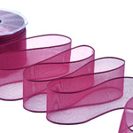velo bordi raso 40 mm bordeaux scuro