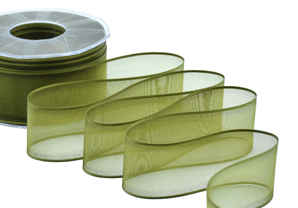 velo bordi raso 40 mm verde muschio