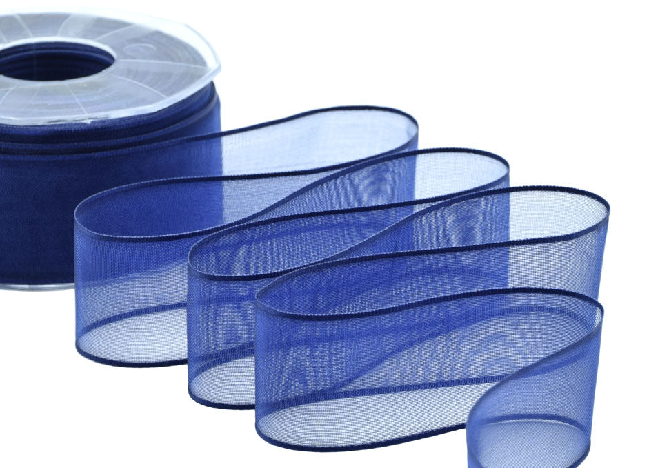 velo bordi raso 40 mm blu scuro