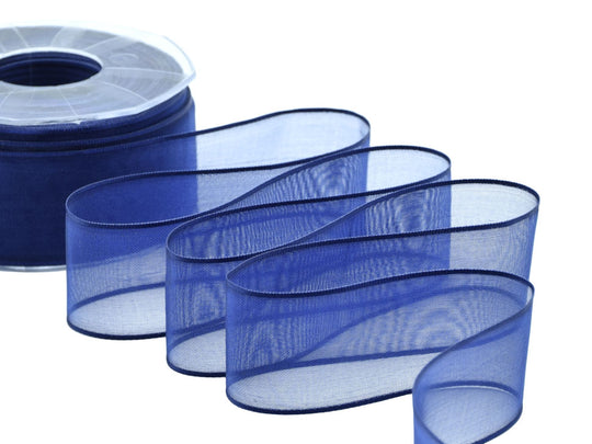 velo bordi raso 40 mm blu scuro