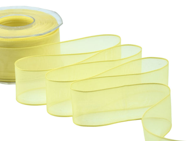 Voile de 45 mm de satin jaune