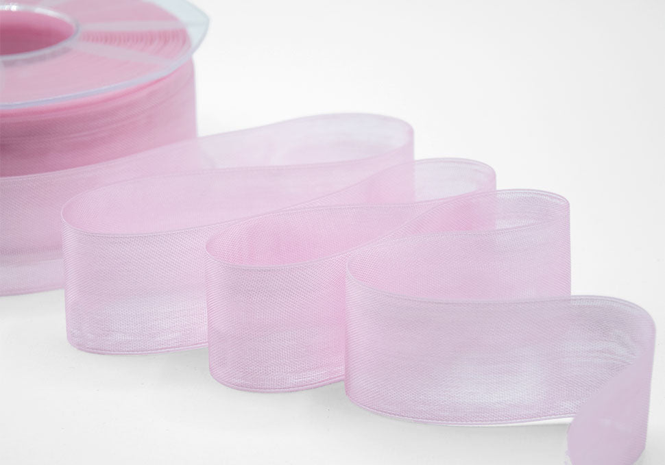 portaconfetti velo tubolare 40 mm rosa baby