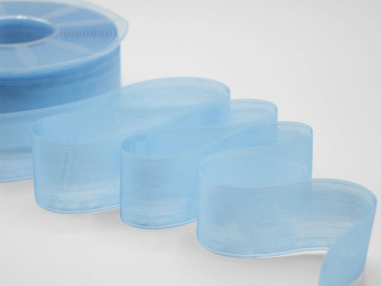 portaconfetti velo tubolare 40 mm azzurro baby