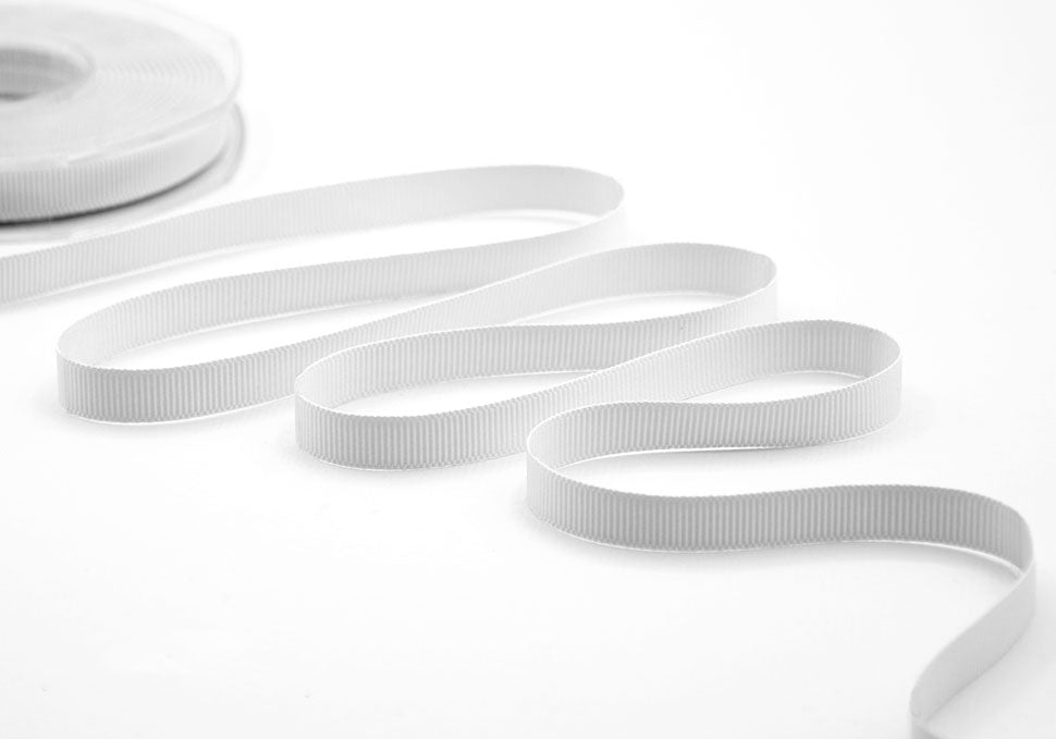 gros grain 10 mm bianco ottico