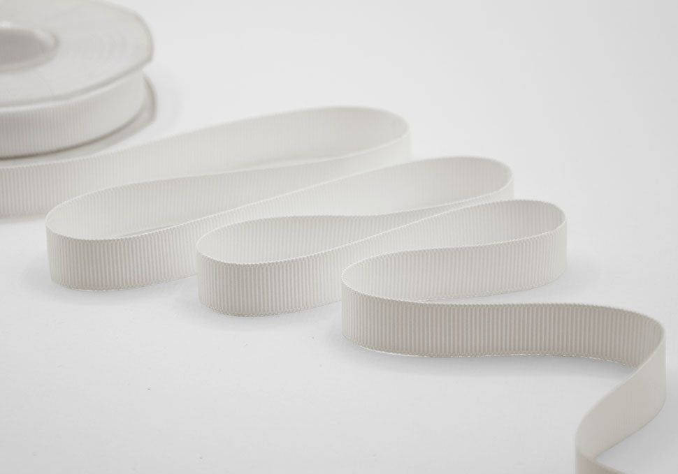 gros grain 15 mm bianco naturale