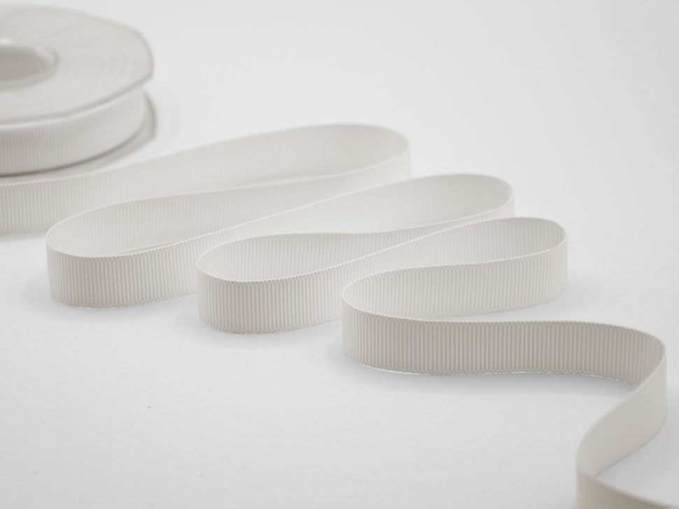 gros grain 15 mm bianco naturale