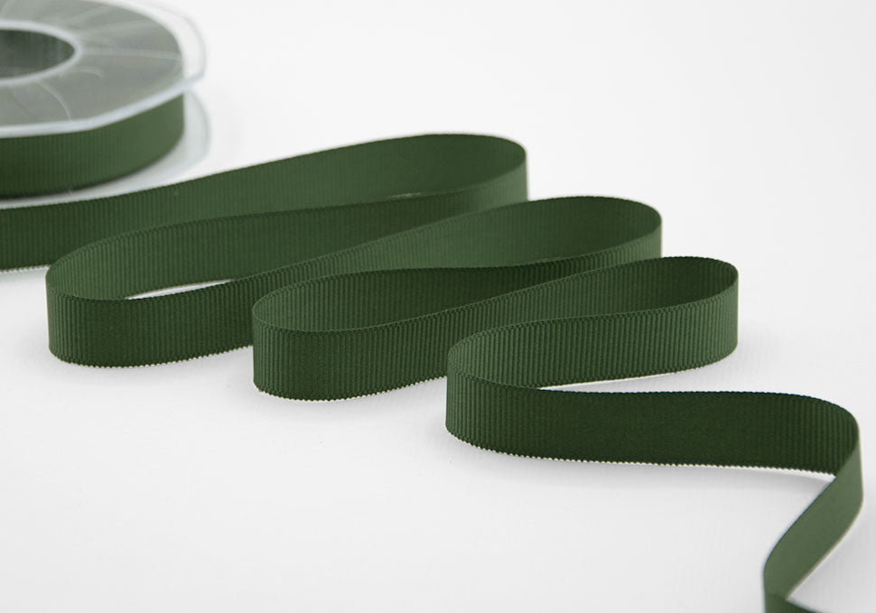 gros grain 15 mm verde inglese