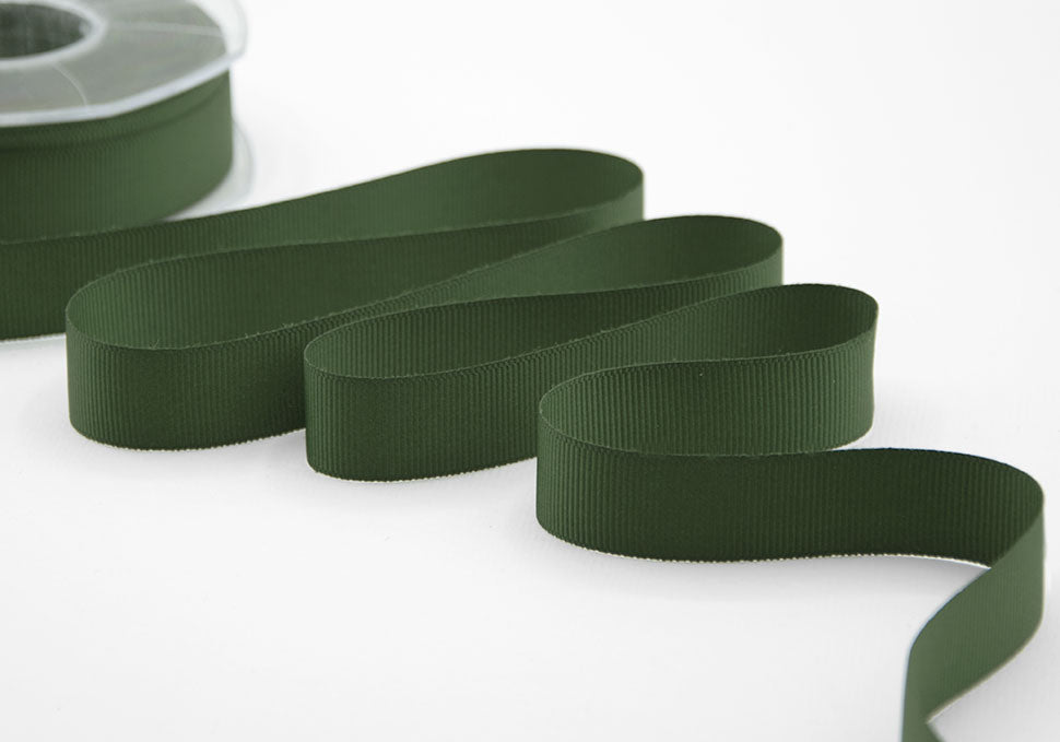 gros grain 20 mm verde inglese