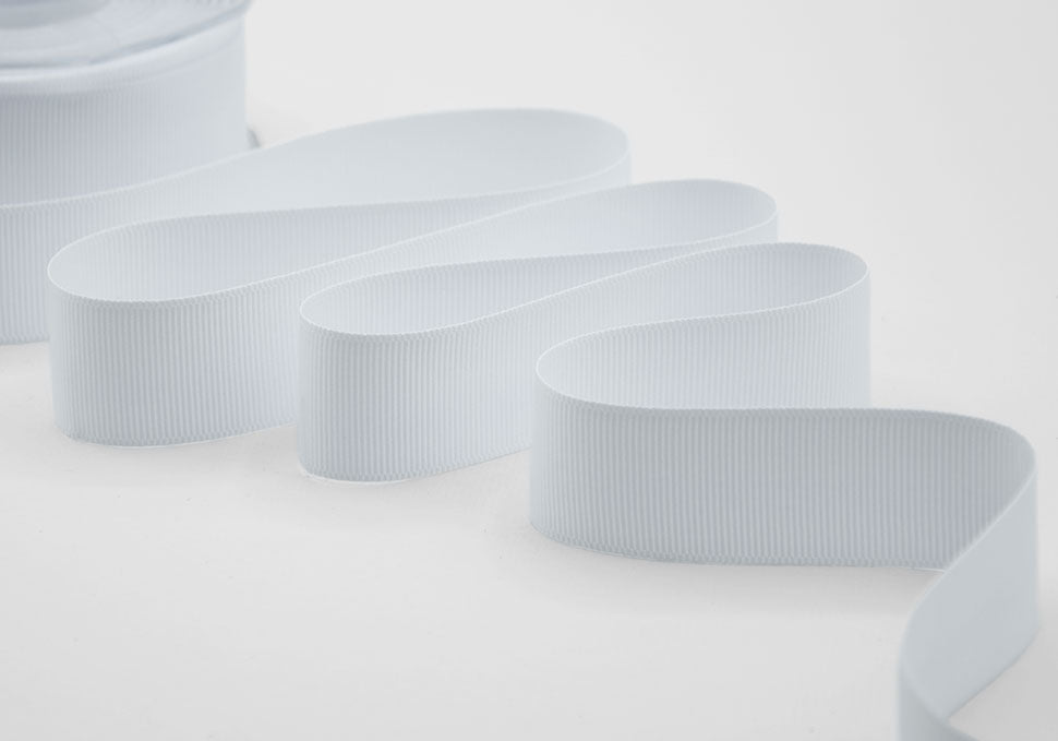 gros grain 30 mm bianco ottico