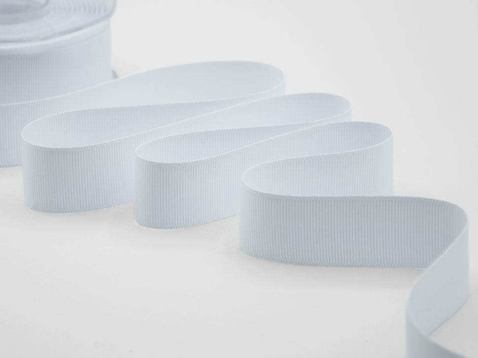 gros grain 30 mm bianco ottico