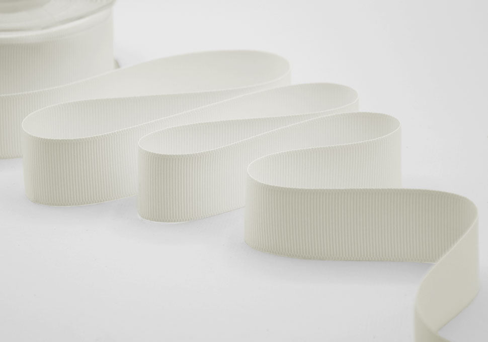 gros grain 30 mm bianco naturale
