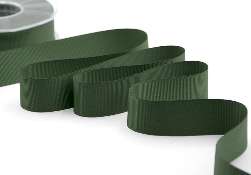 gros grain 30 mm verde inglese