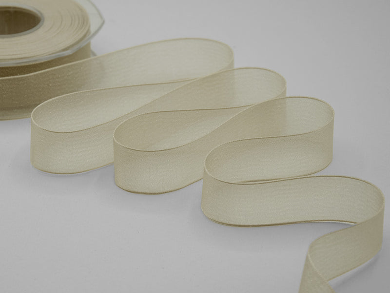 25 mm ivoire voile brillant