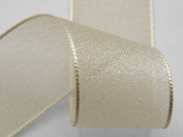25 mm ivoire voile brillant
