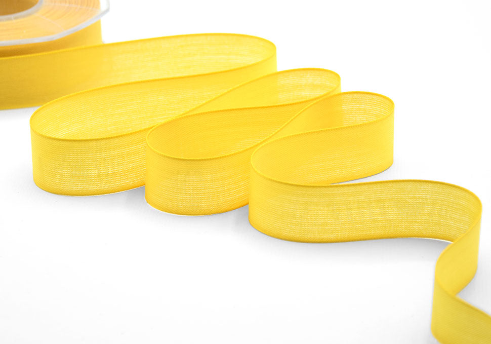 velo cotone resinato 25 mm giallo sole