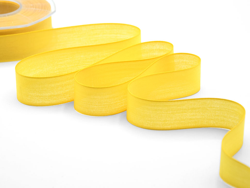 velo cotone resinato 25 mm giallo sole