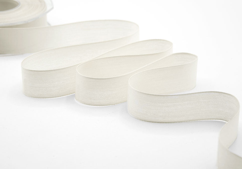 velo cotone resinato 25 mm bianco naturale