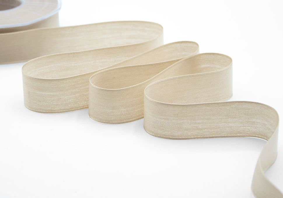velo cotone resinato 25 mm beige