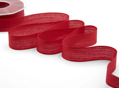 velo cotone resinato 25 mm rosso