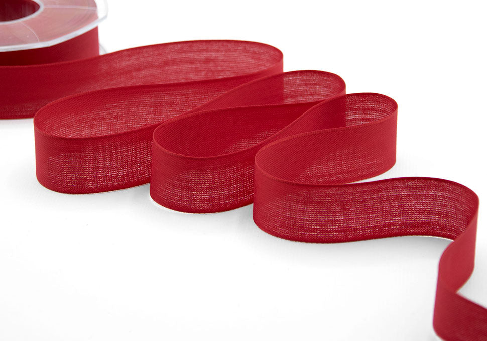 velo cotone resinato 25 mm rosso