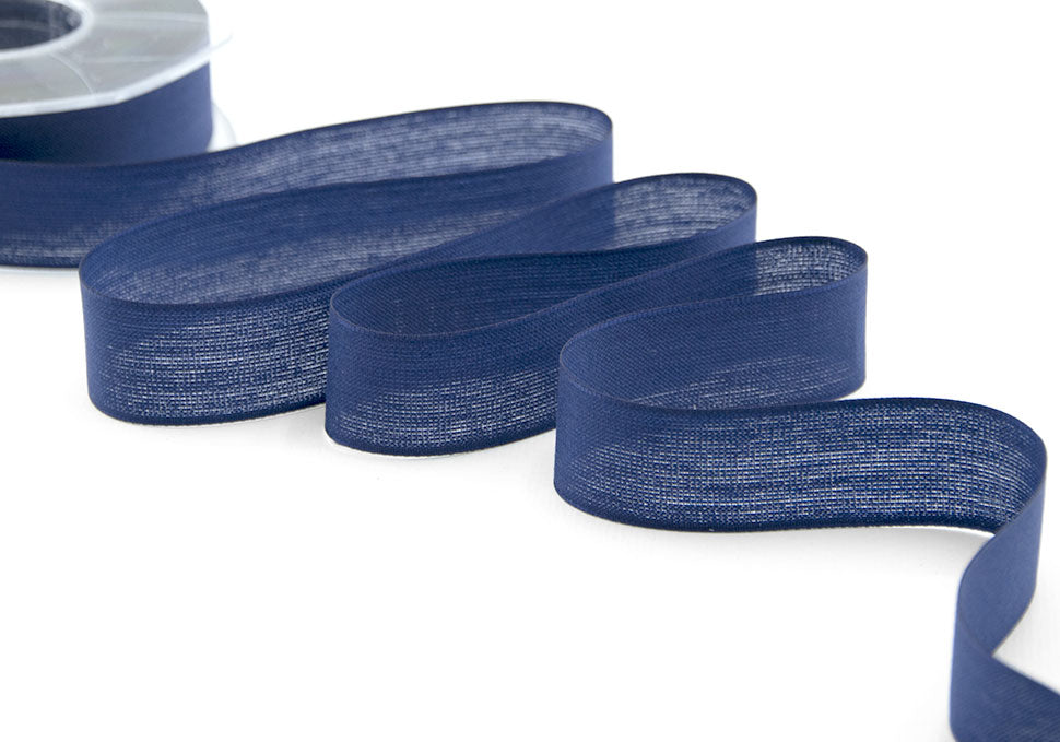 velo cotone resinato 25 mm blu scuro