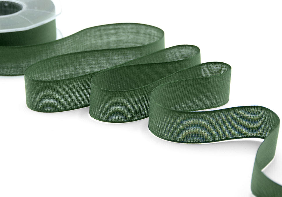 velo cotone resinato 25 mm verde inglese