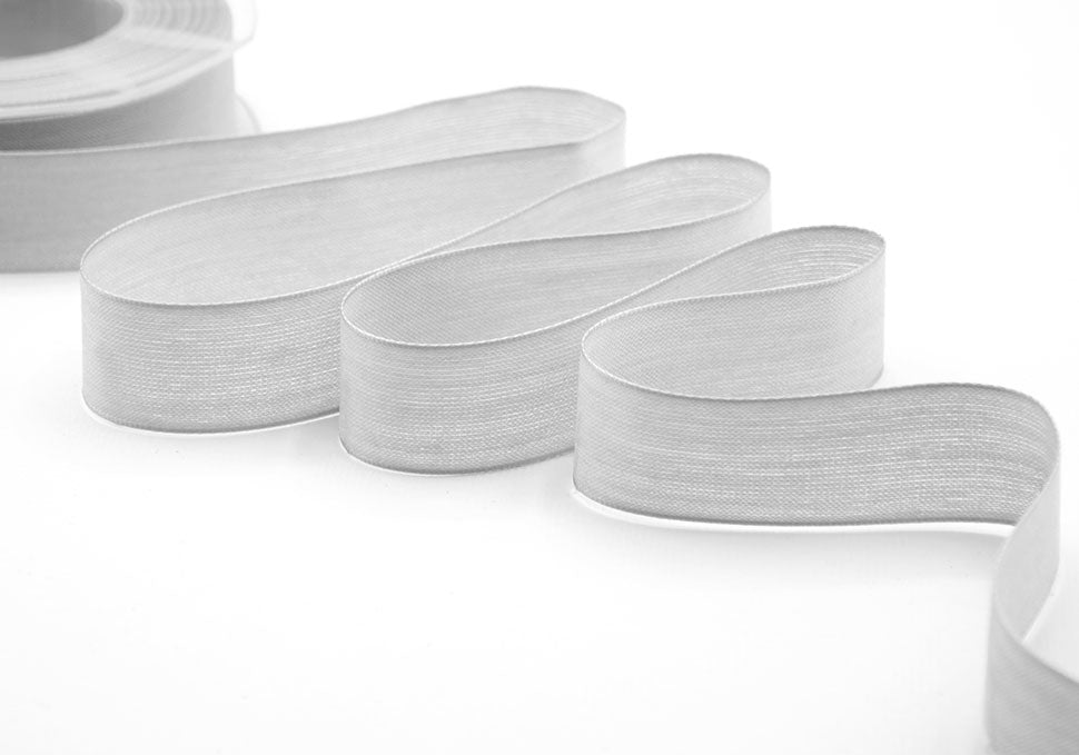 velo cotone resinato 25 mm grigio perla