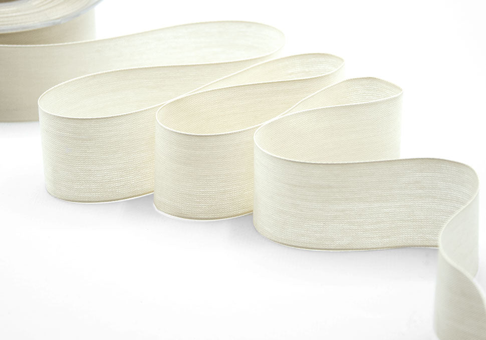 velo cotone resinato 40 mm bianco naturale