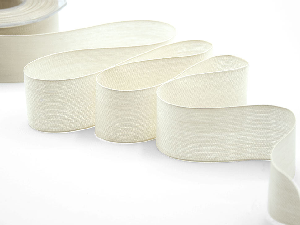 velo cotone resinato 40 mm bianco naturale
