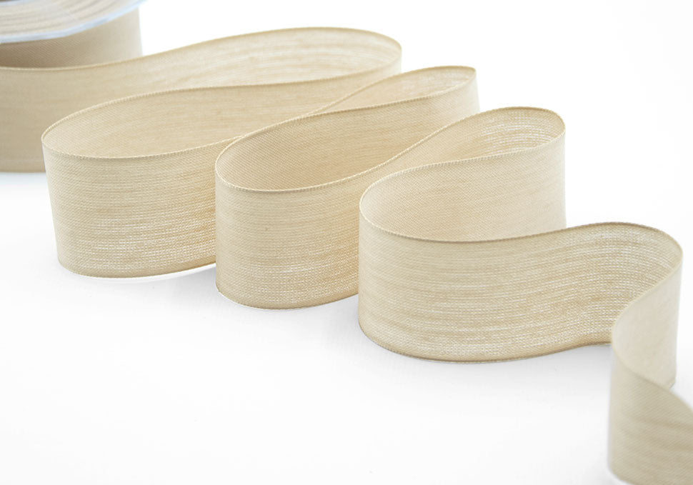 velo cotone resinato 40 mm beige