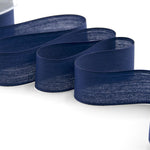 velo cotone resinato 40 mm blu scuro
