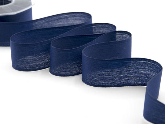 velo cotone resinato 40 mm blu scuro
