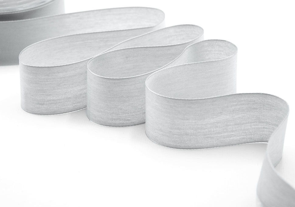 velo cotone resinato 40 mm grigio perla