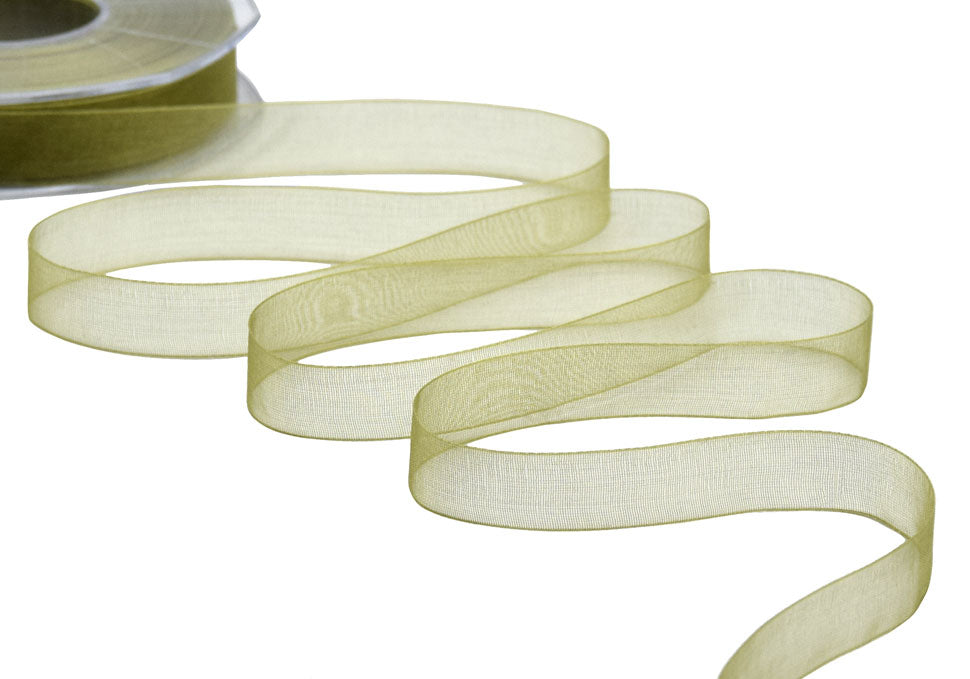 organza 15 mm verde muschio