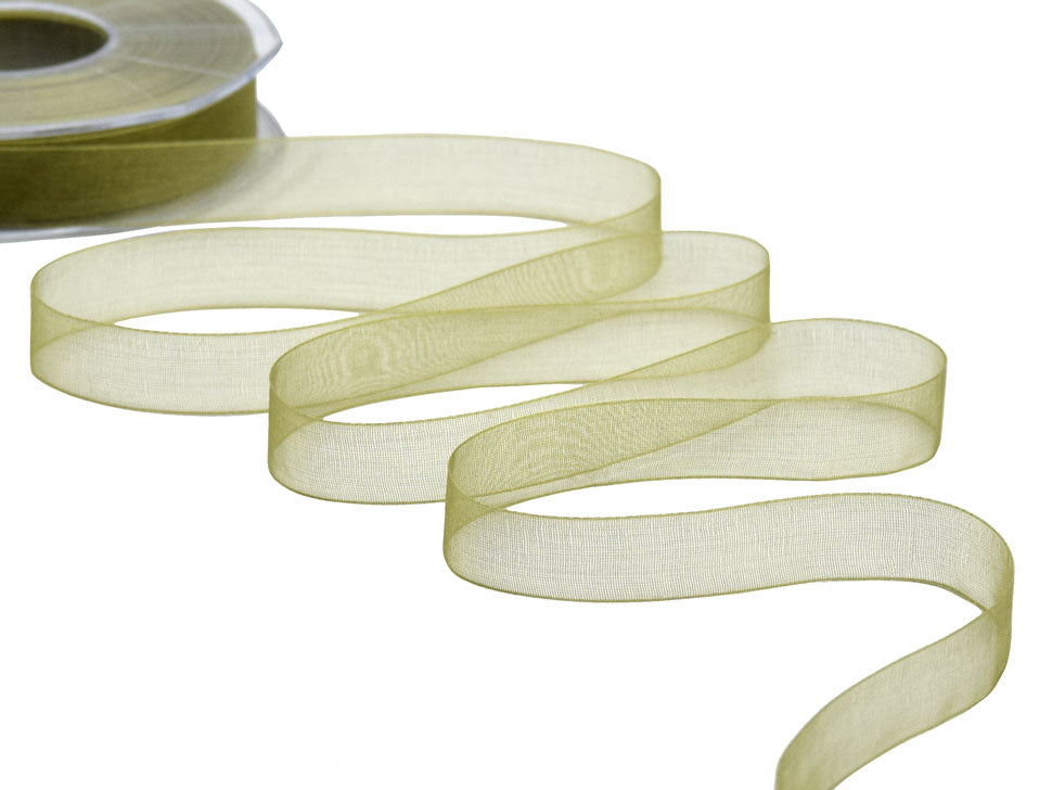 organza 15 mm verde muschio