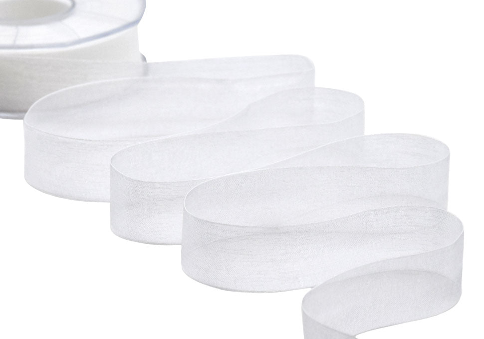 organza 25 mm bianco ottico