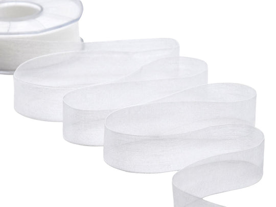 organza 25 mm bianco ottico