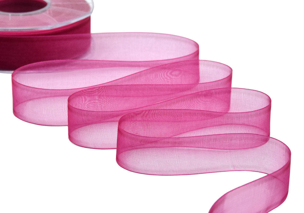organza 25 mm fuxia peonia