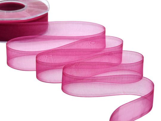 organza 25 mm fucsia peonia