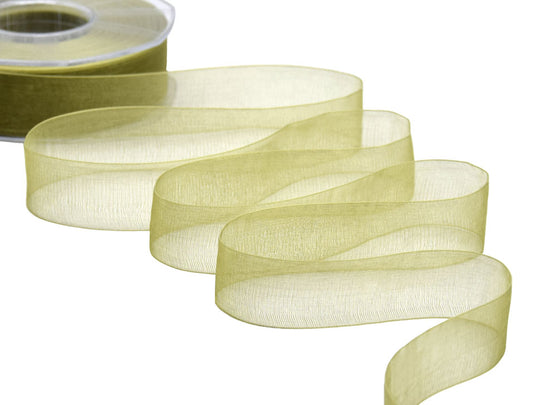 organza 25 mm verde muschio