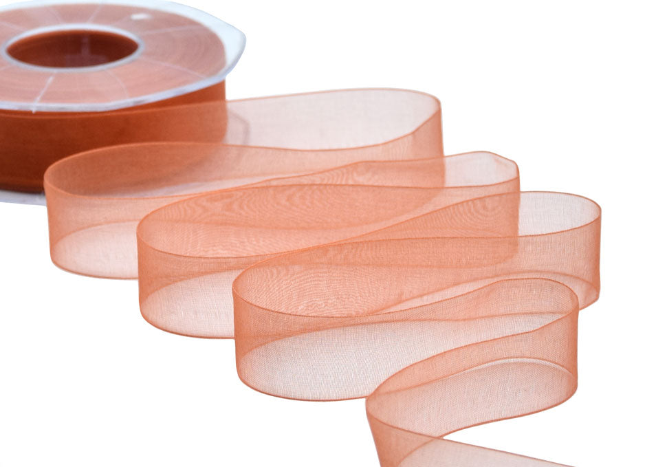 organza 25 mm arancio pesca