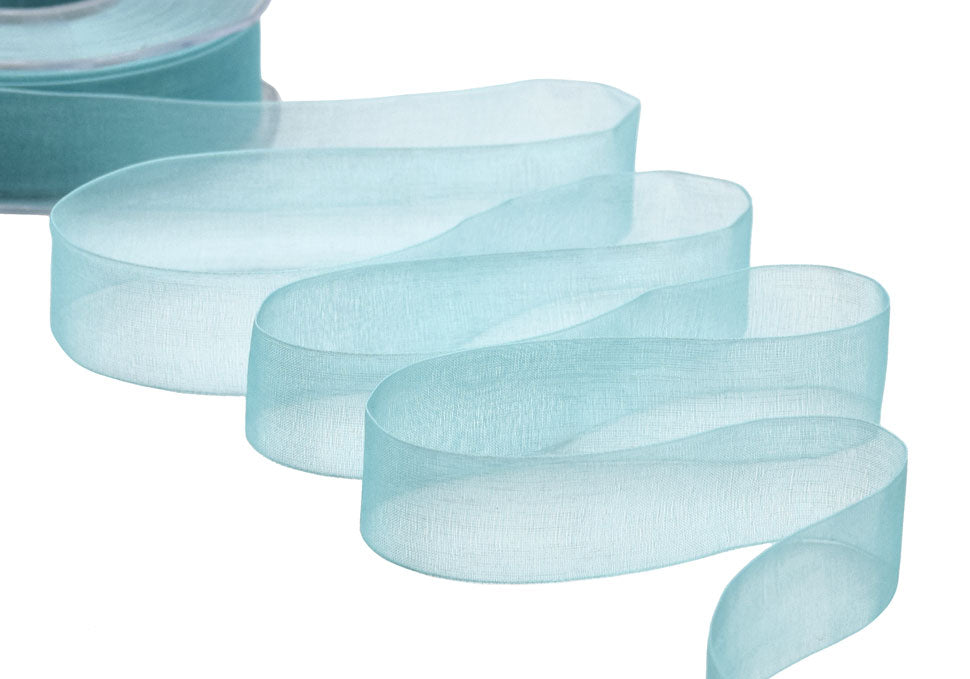 organza 25 mm verde acqua marina