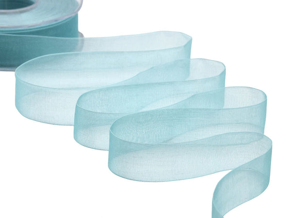 organza 25 mm verde acqua marina