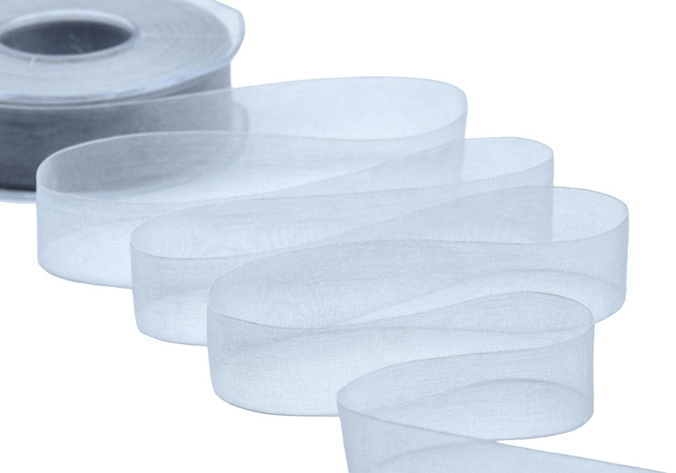 organza 25 mm grigio perla