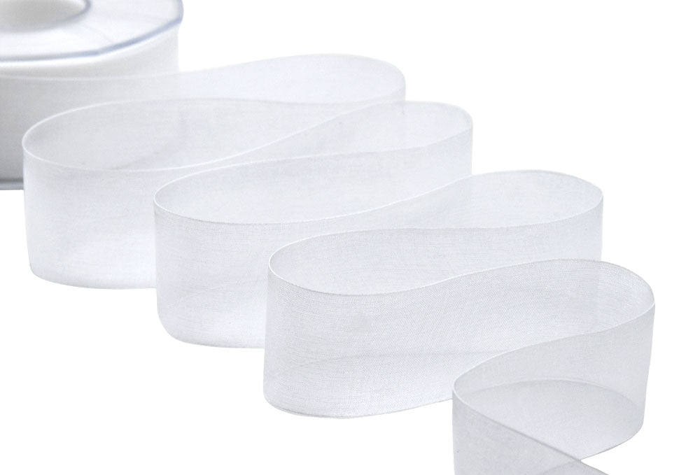 organza 40 mm bianco ottico